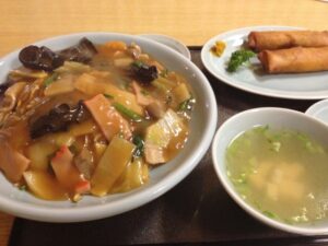 桃園の五目焼きそば＆春巻